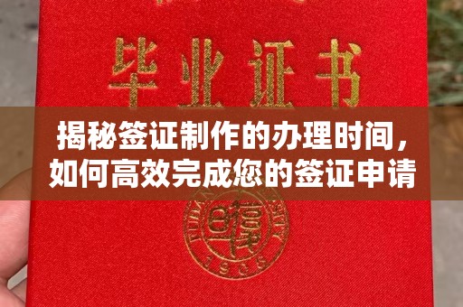 阳明揭秘签证制作的办理时间，如何高效完成您的签证申请