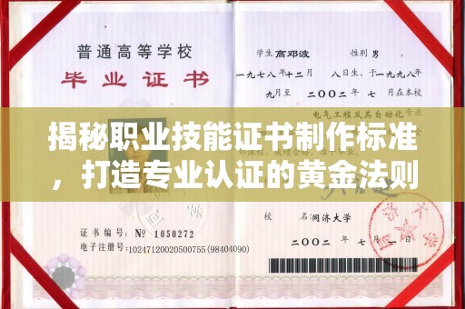 阳明揭秘职业技能证书制作标准，打造专业认证的黄金法则